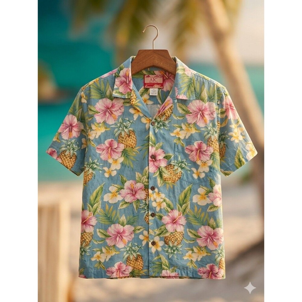 RJC Hawaiian Aloha Shirt Size 2X1 Made in Hawaii 100% Cotton tropical print